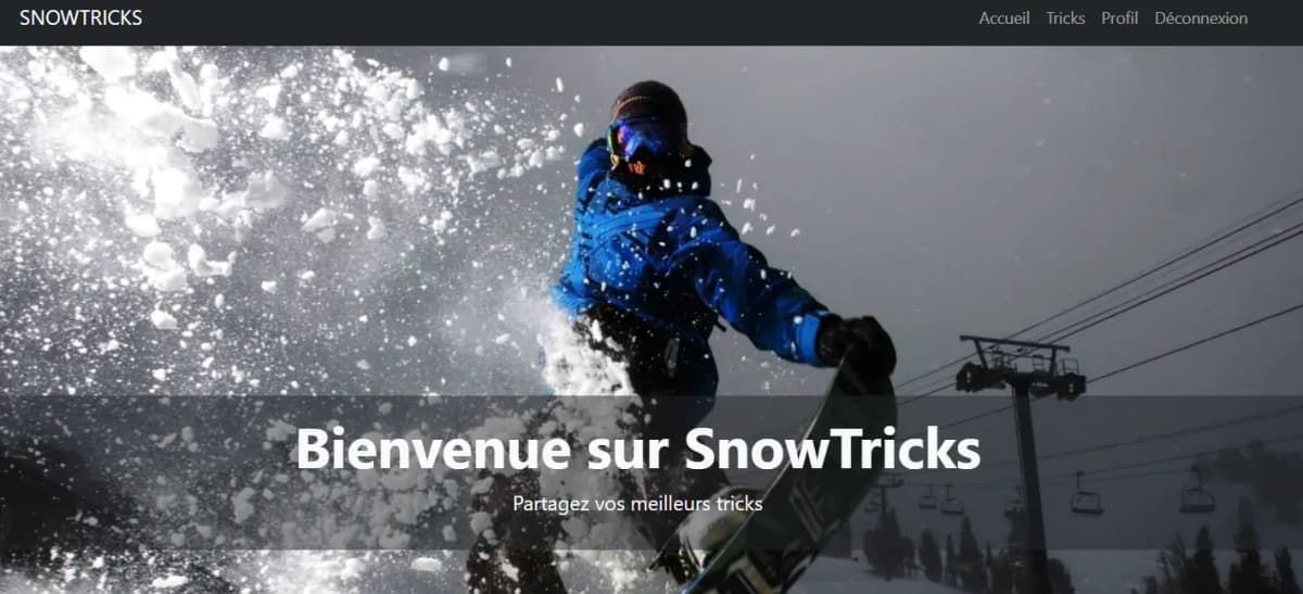 Projet Snowtricks développé en Symfony