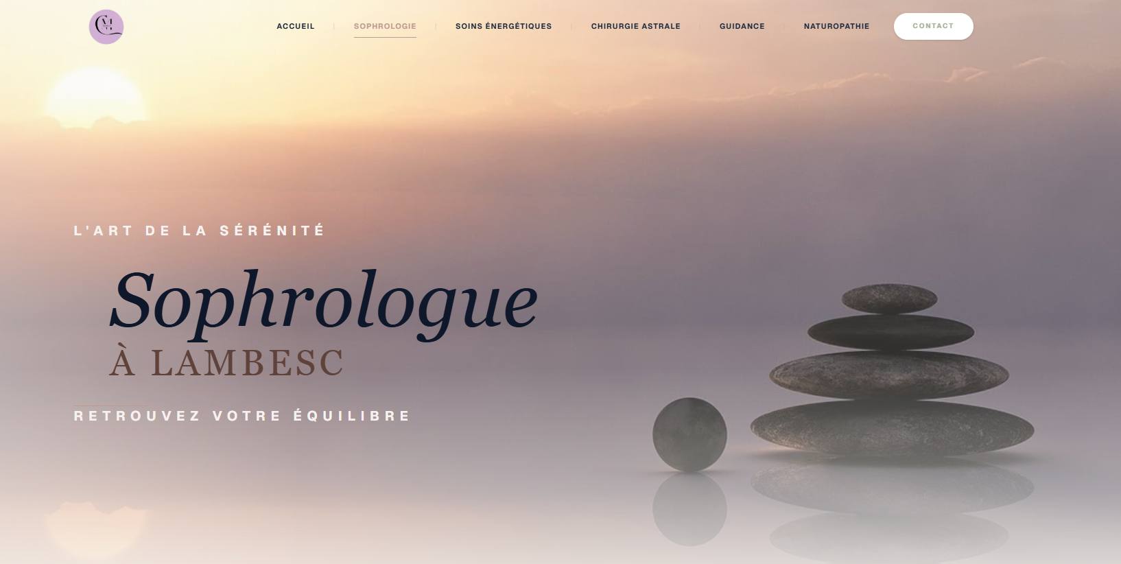 Conception du site Mebely Sophrologie à Lambesc par Sylvie Peuzin